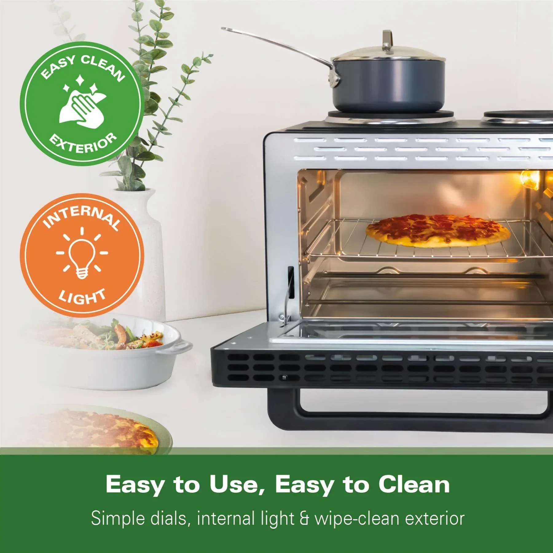 Hamilton Beach 28L Mini Oven with Double Hotplate - Image 8