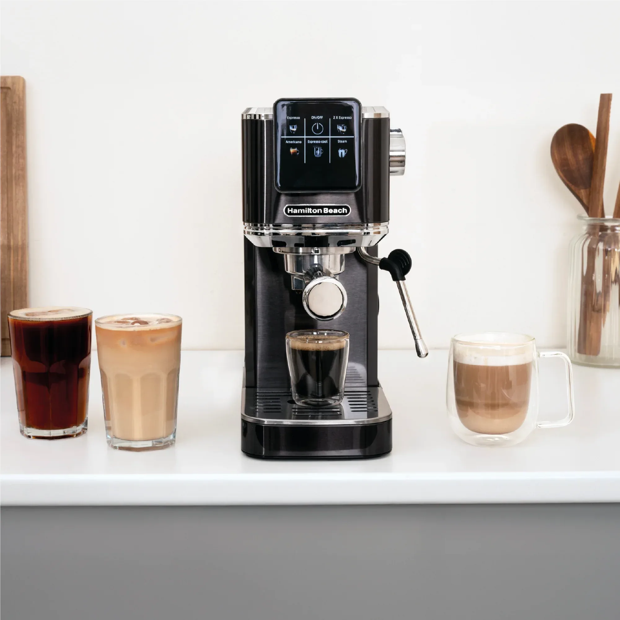 Hamilton Beach BaristaPro Touch 5-in-1 Espresso Machine Black - Image 5