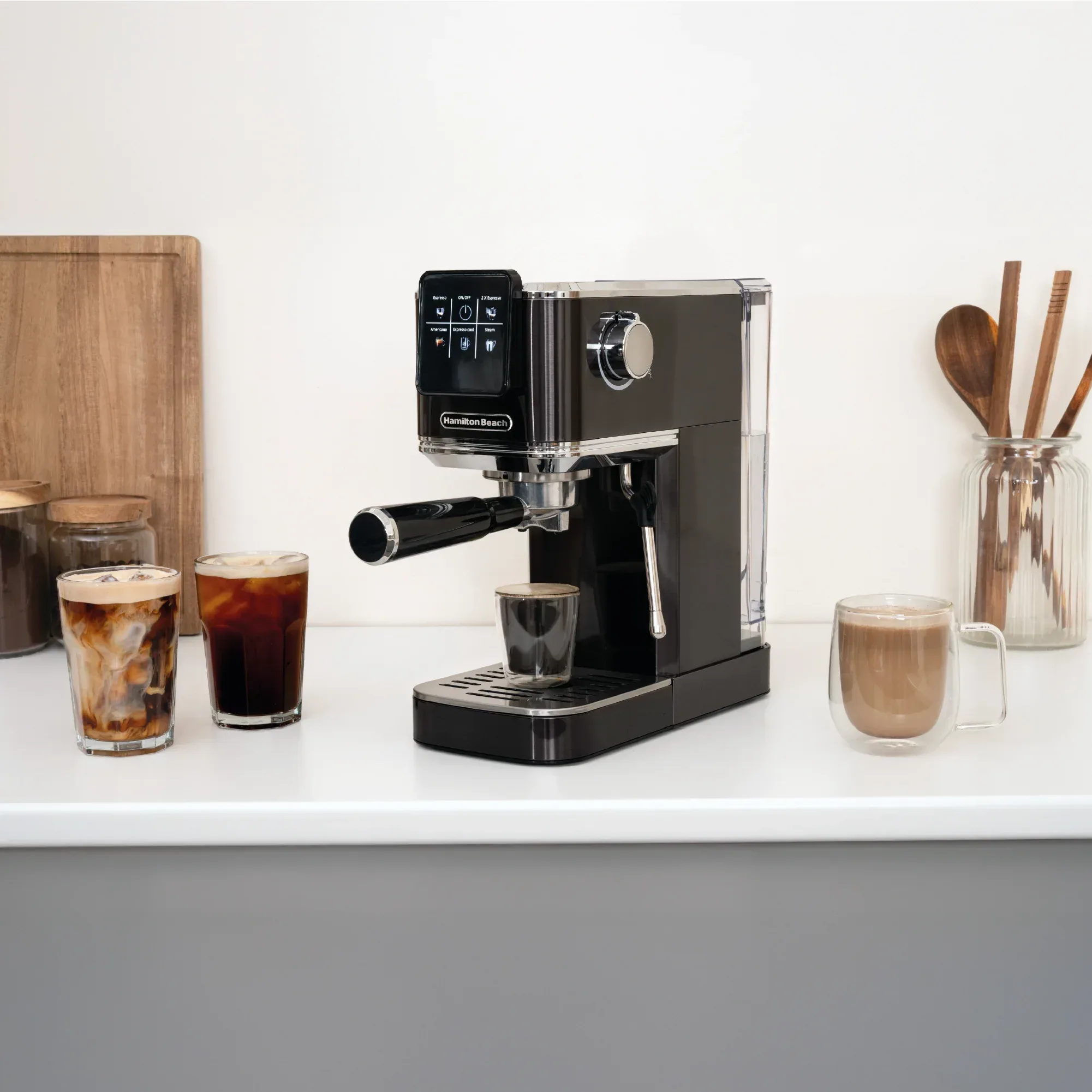 Hamilton Beach BaristaPro Touch 5-in-1 Espresso Machine Black - Image 6