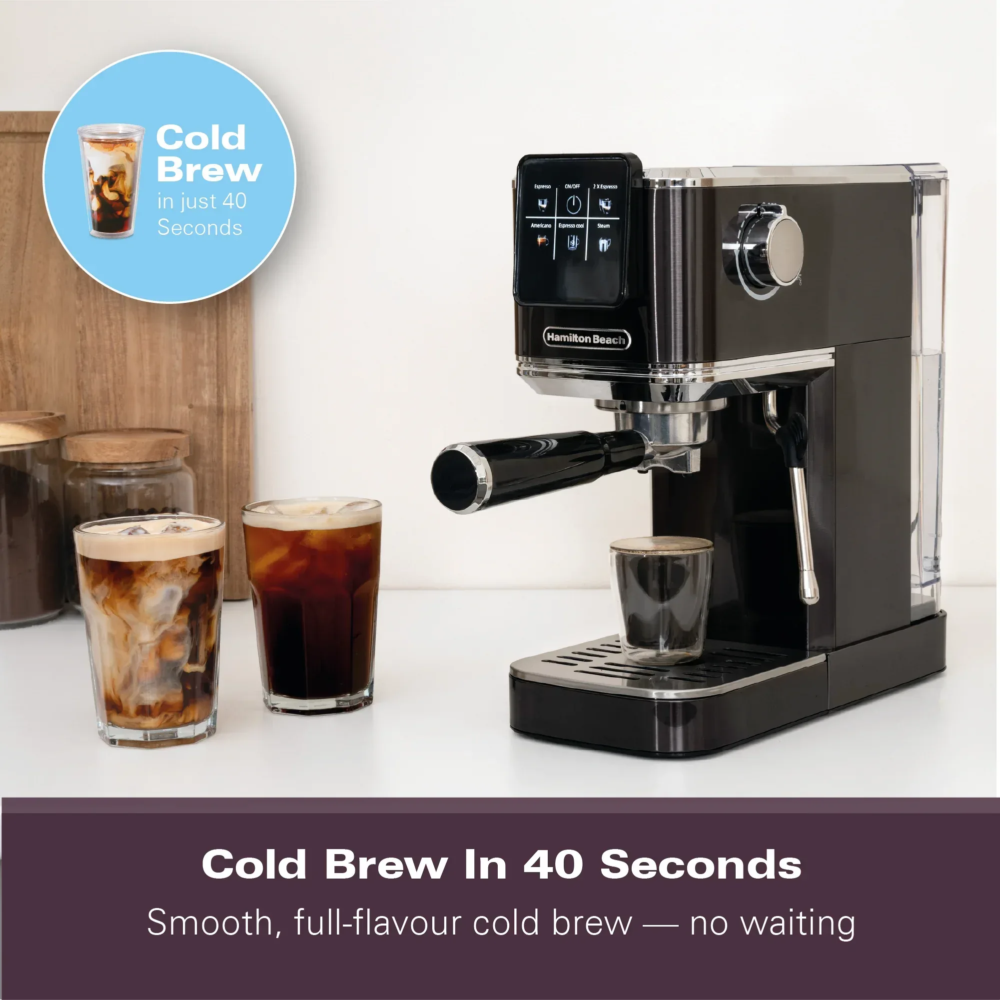 Hamilton Beach BaristaPro Touch 5-in-1 Espresso Machine Black - Image 7