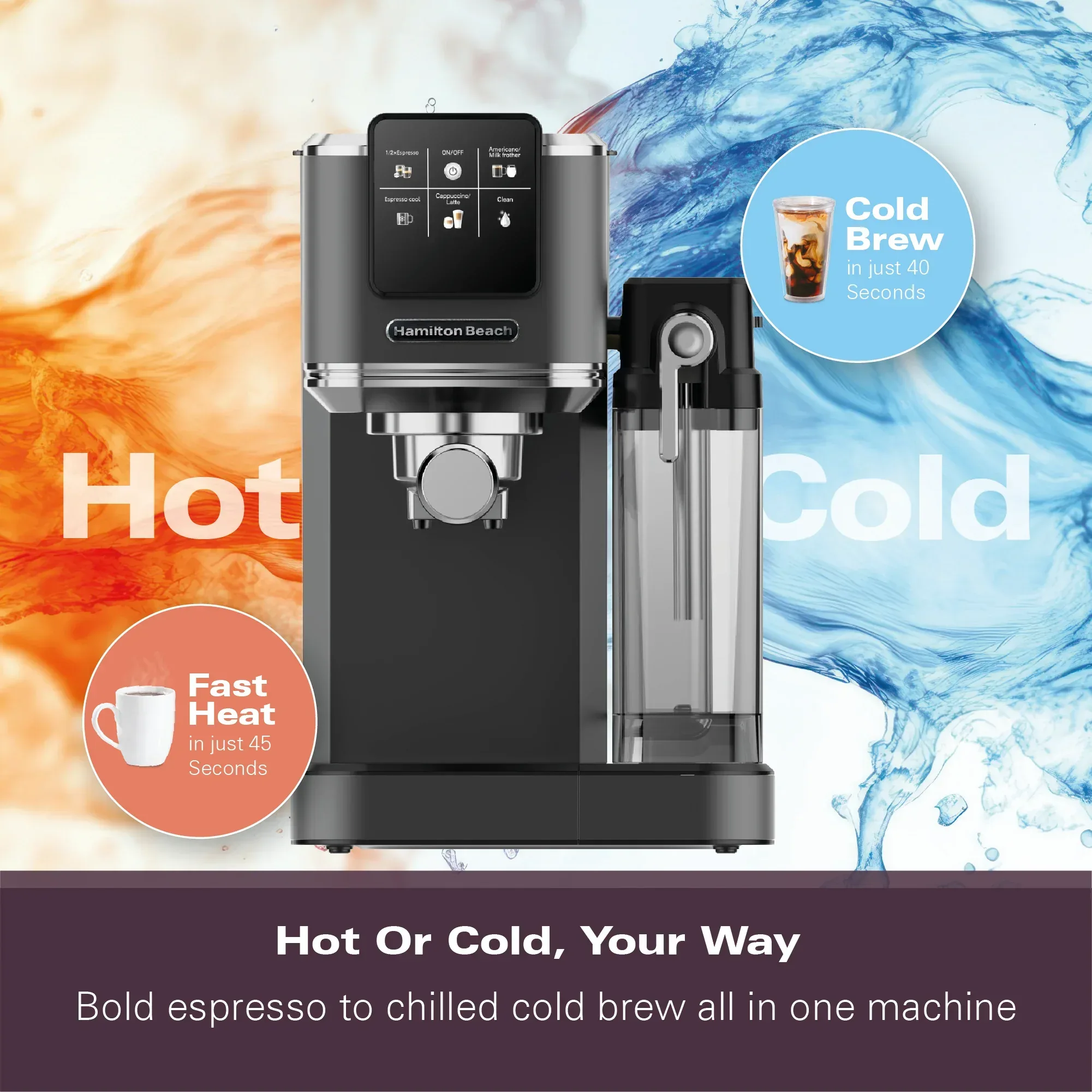 Hamilton Beach BaristaPro+ Touch 8-in-1 Espresso Machine Black - Image 11