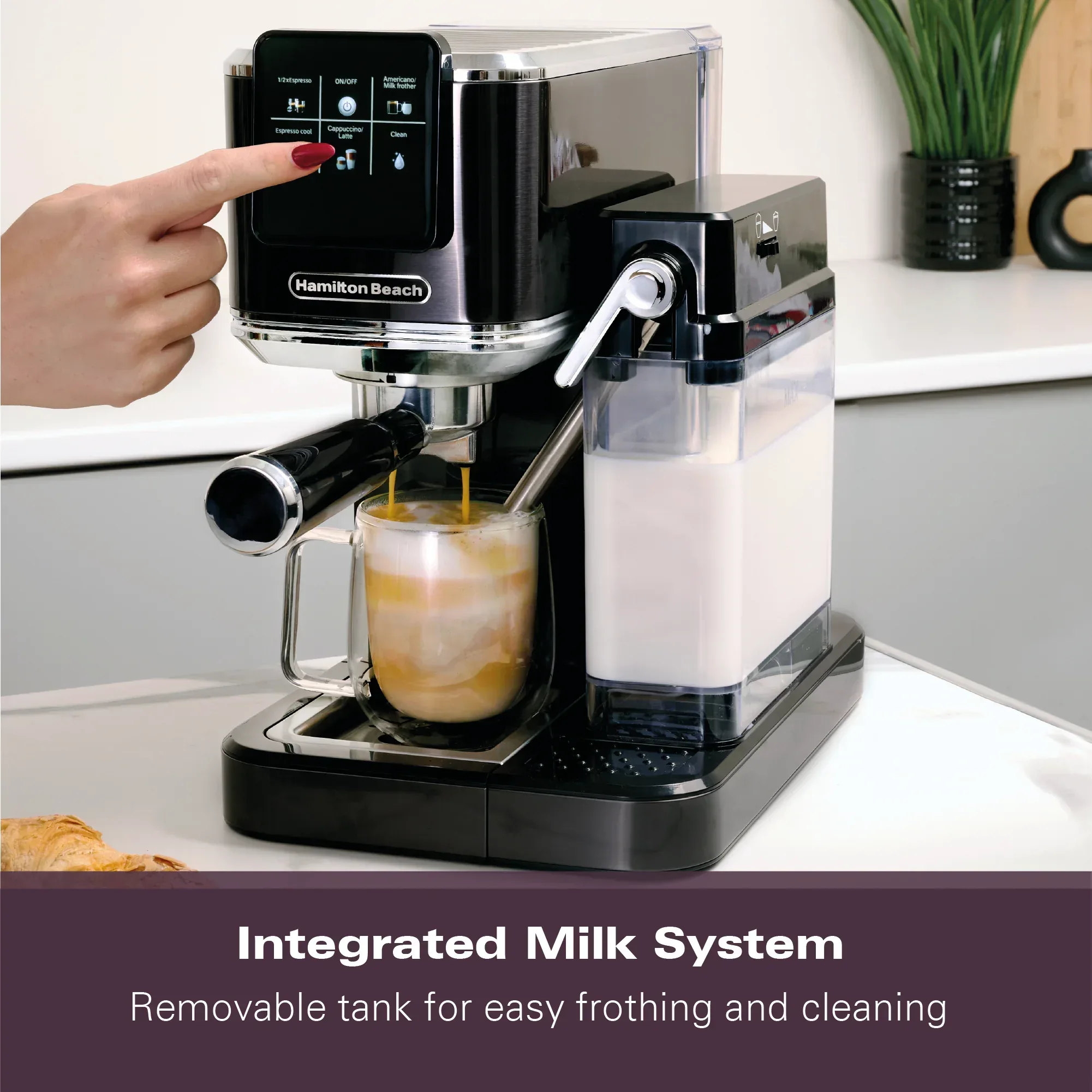 Hamilton Beach BaristaPro+ Touch 8-in-1 Espresso Machine Black - Image 17