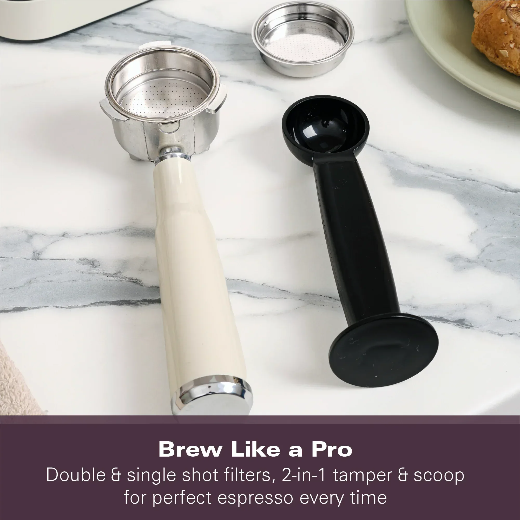 Hamilton Beach BaristaPro+ Touch 8-in-1 Espresso Machine Cream - Image 16