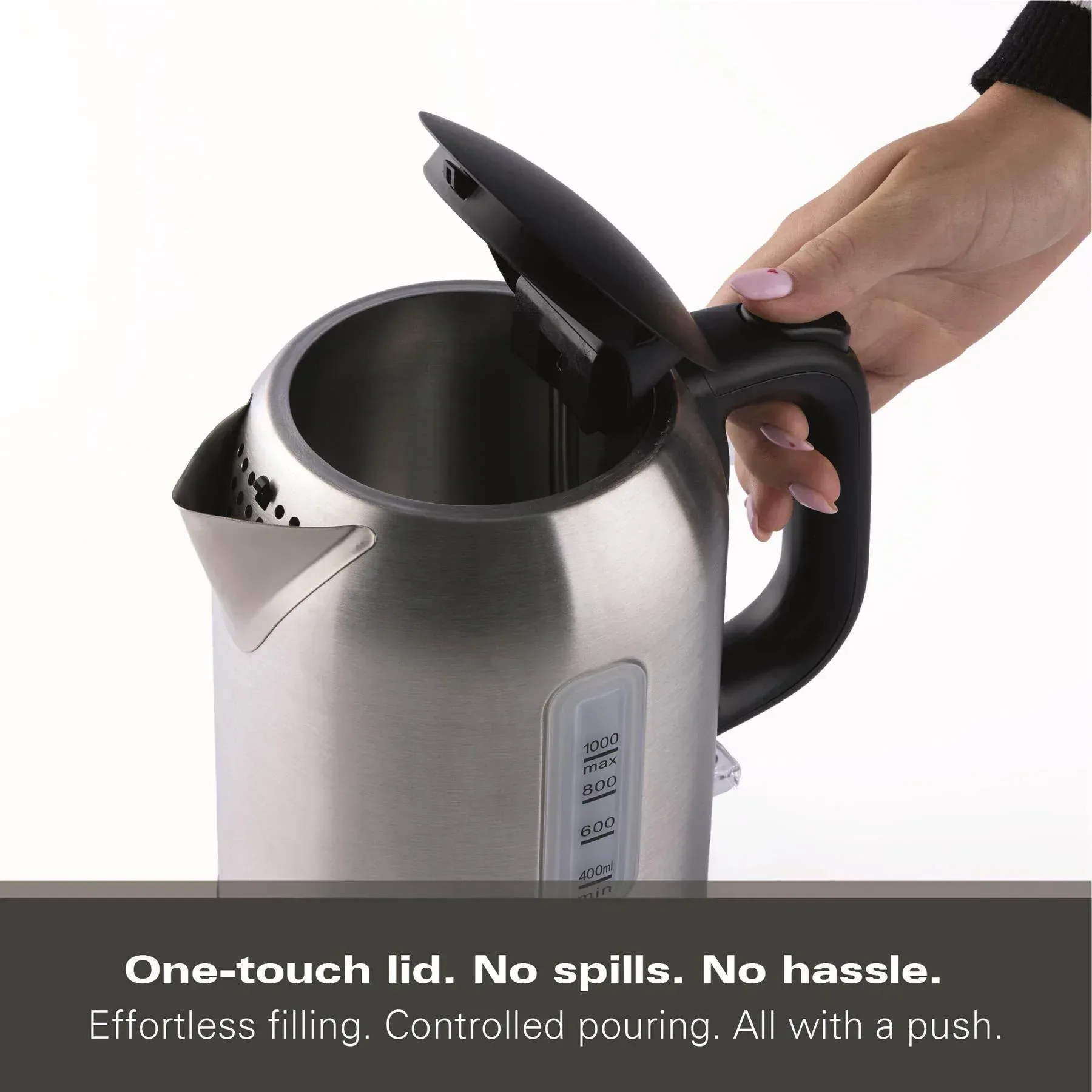 Hamilton Beach Compact 1L Kettle - Brushed Stainless Steel - Image 4