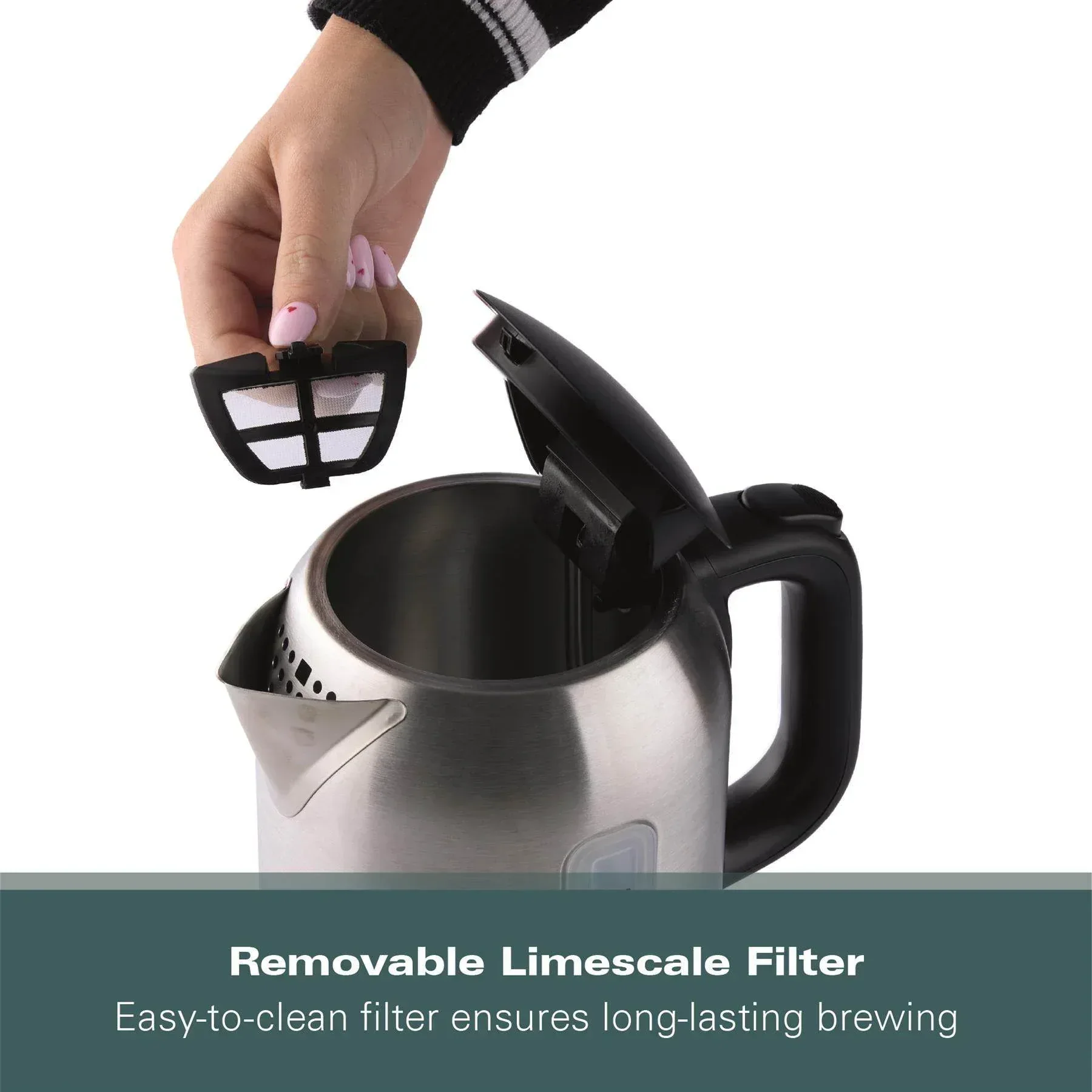 Hamilton Beach Compact 1L Kettle - Brushed Stainless Steel - Image 7