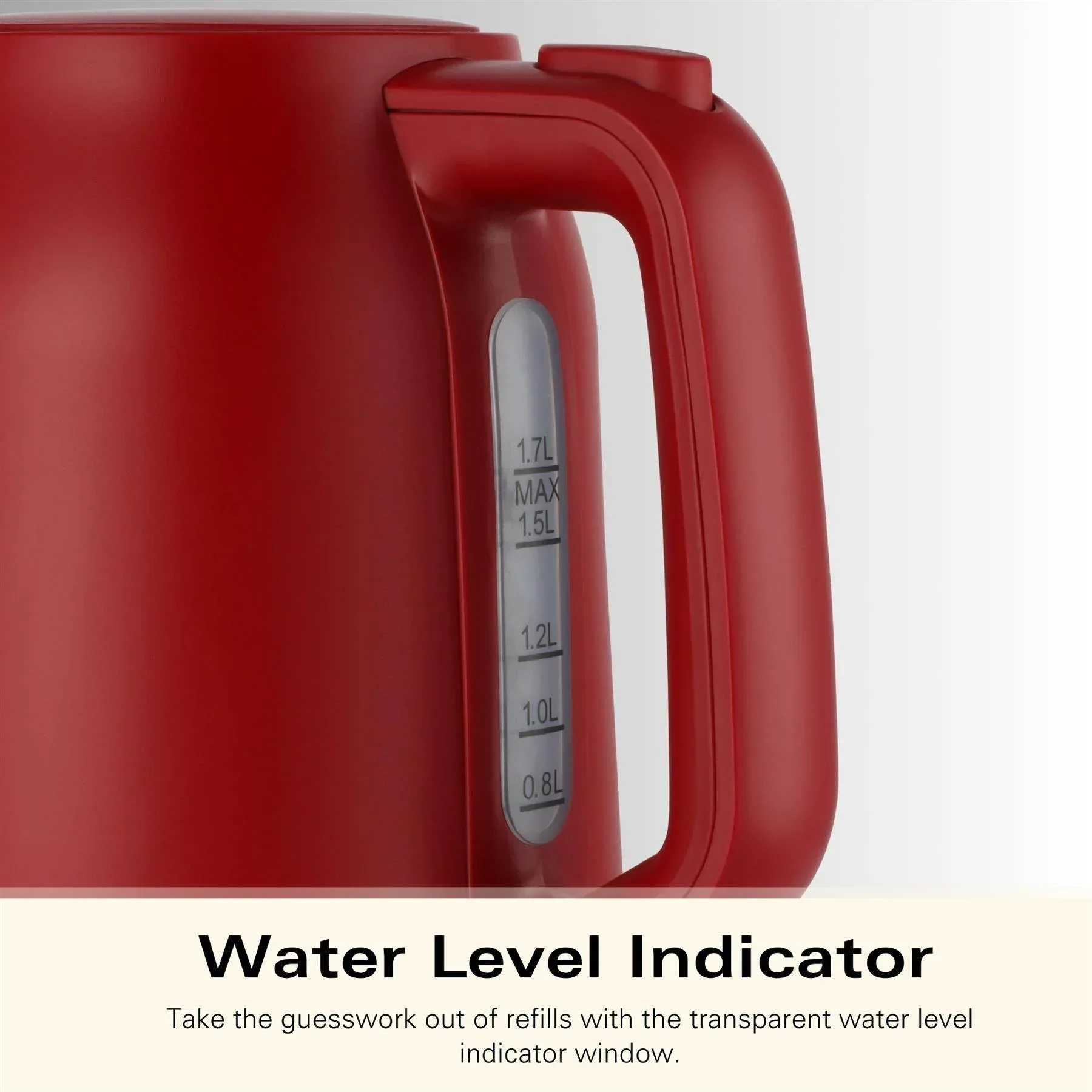 Hamilton Beach Ella 1.7L Kettle - Matte Red - Image 6