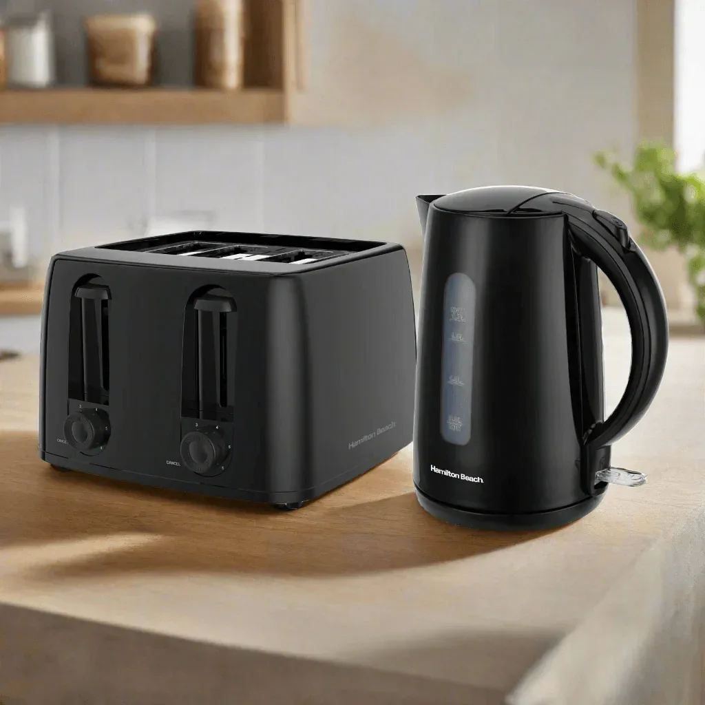 Hamilton Beach Essentials Rapid Boil Kettle & 4 Slice Toaster Set - Black - Image 11