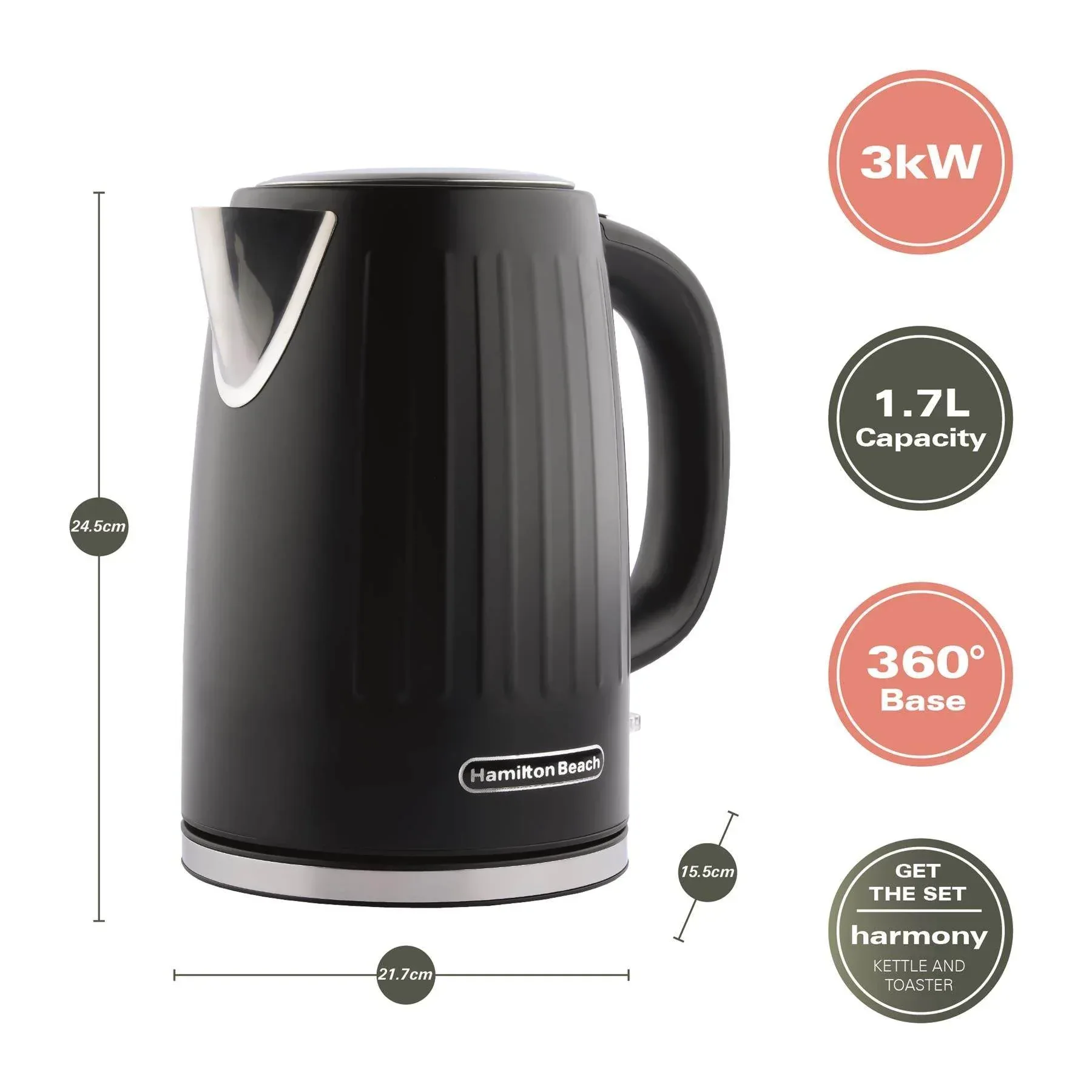 Hamilton Beach Harmony Kettle & Toaster Set - Espresso - Image 6