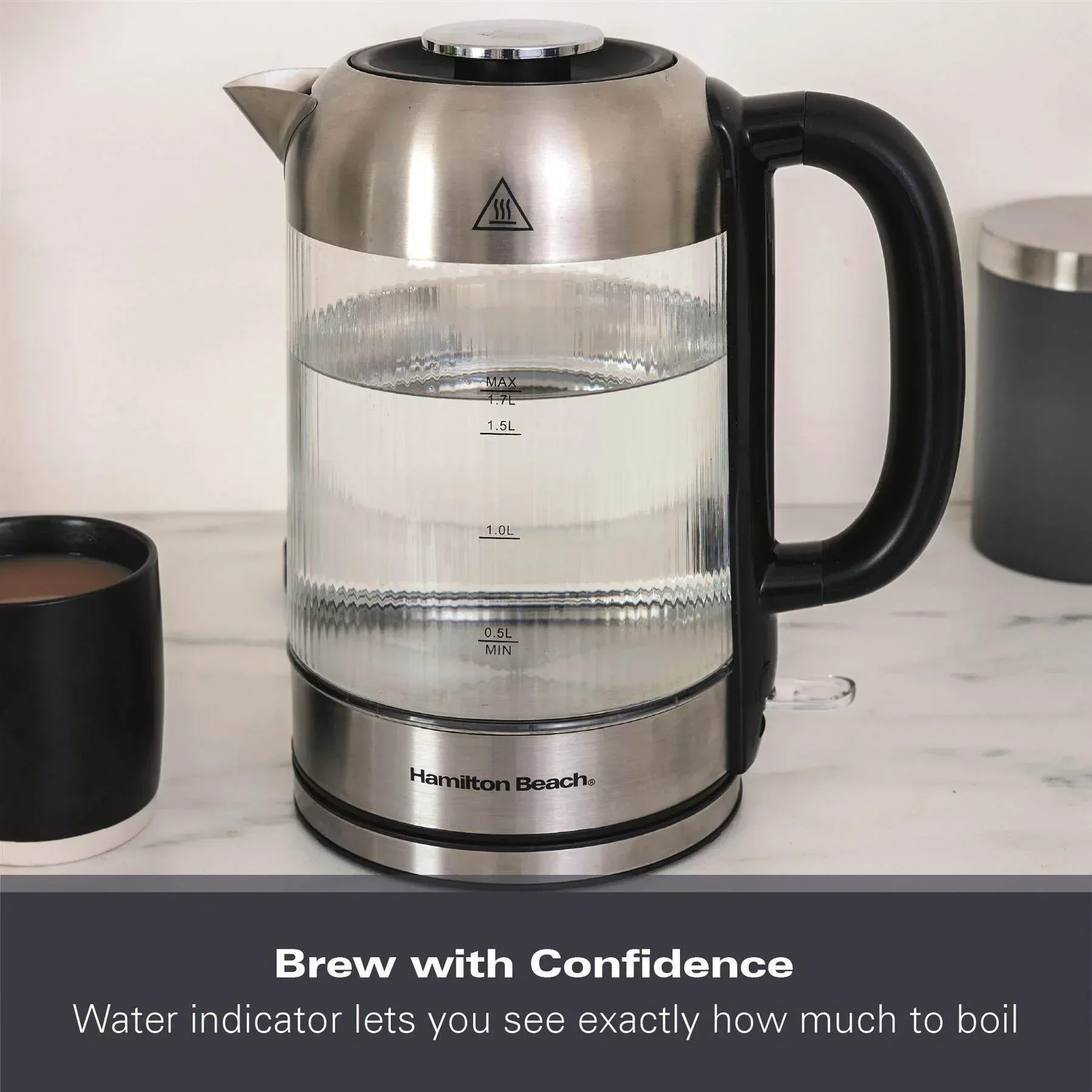 Hamilton Beach Liberty 1.7L Ribbed Glass Kettle - Image 10