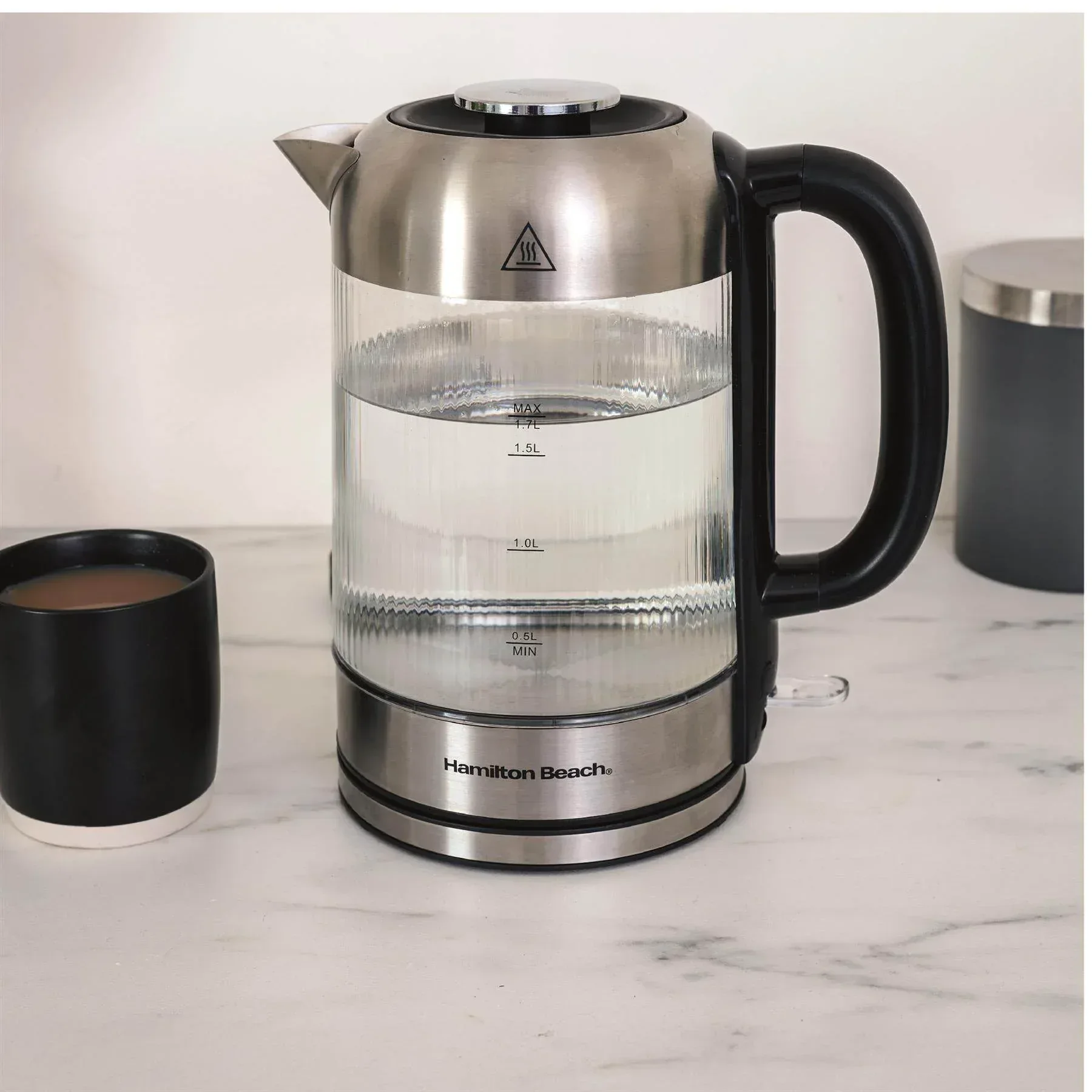 Hamilton Beach Liberty 1.7L Ribbed Glass Kettle - Image 4