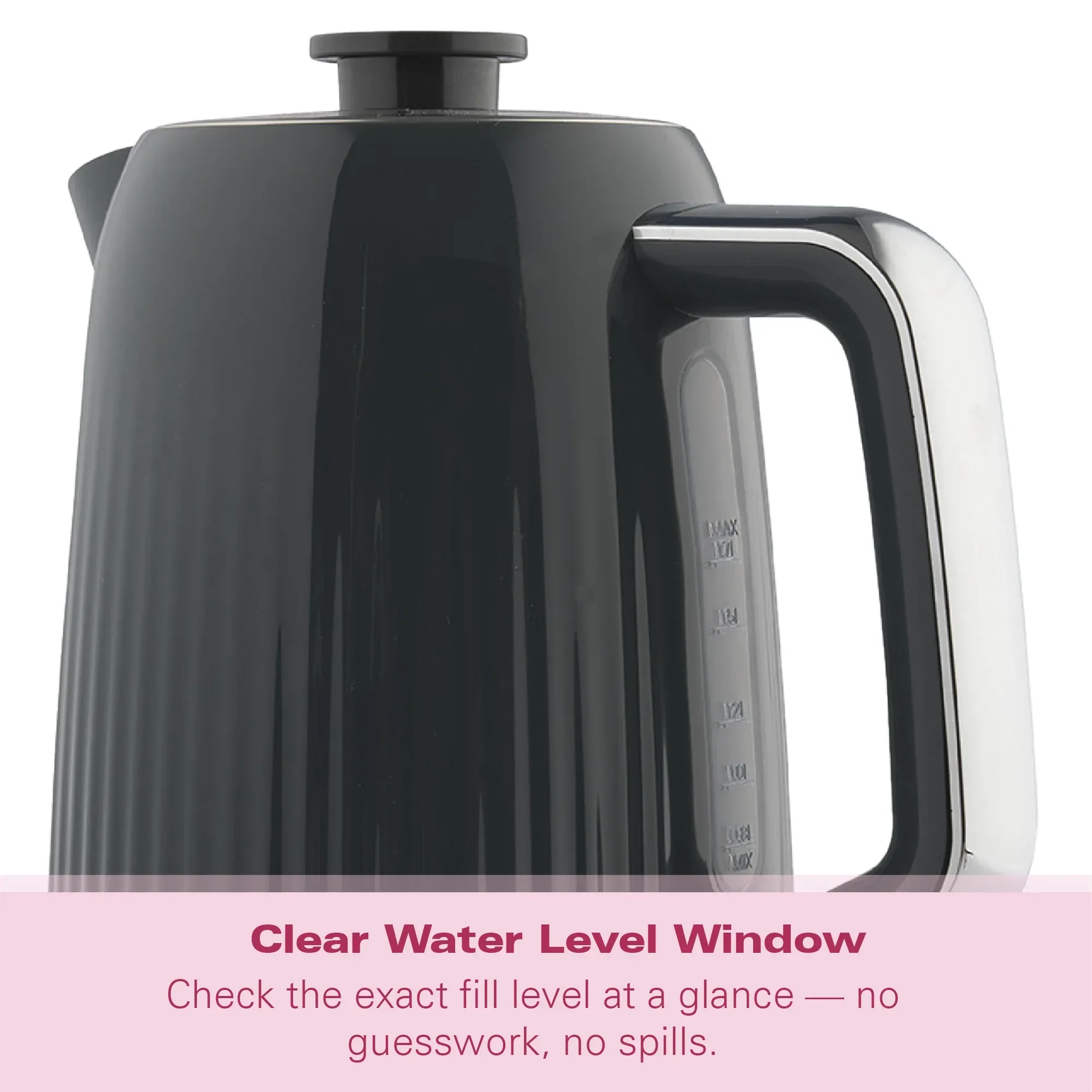 Hamilton Beach Miami 1.7L Kettle Charcoal Grey - Image 9