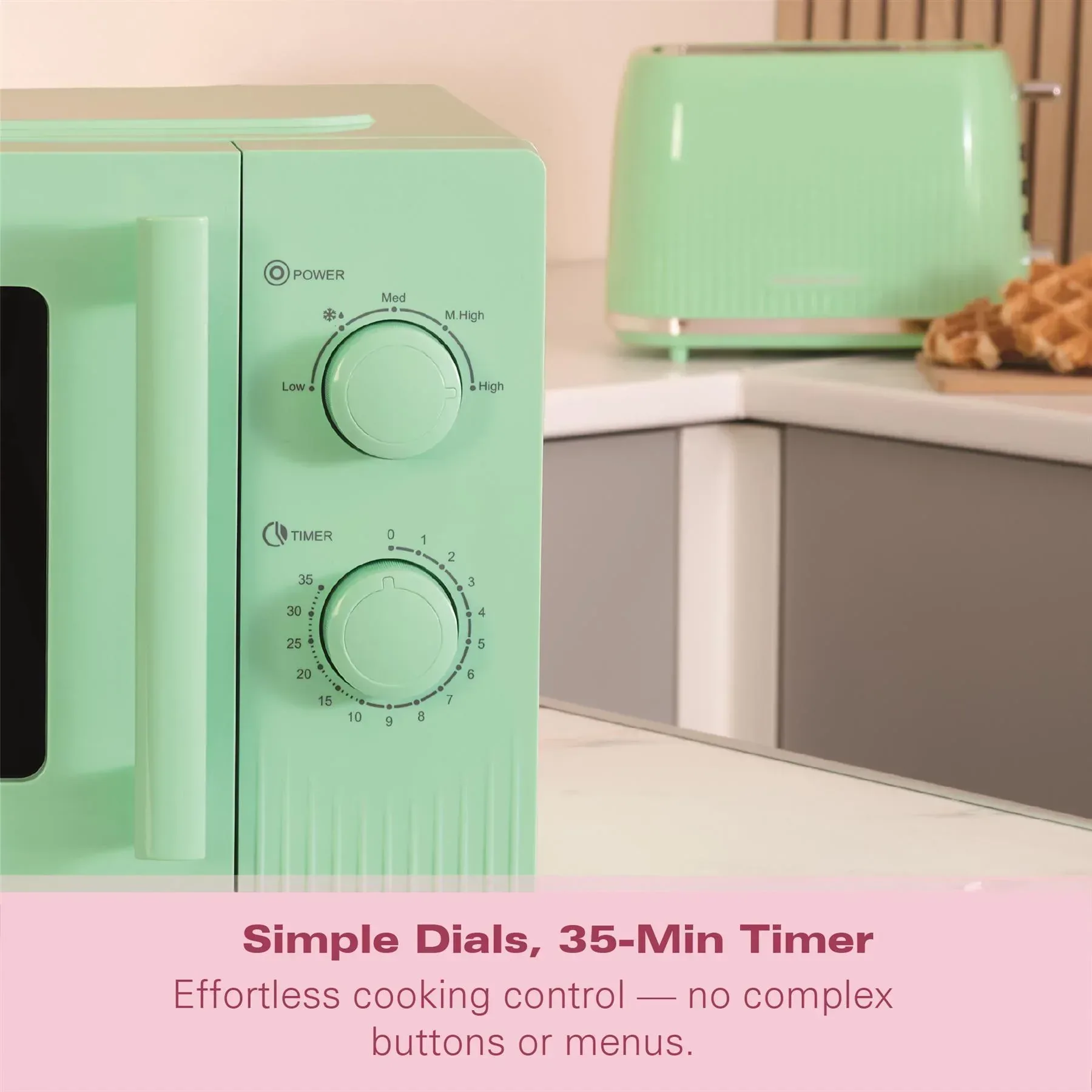 Hamilton Beach Miami Manual 800W Microwave - Mojito Mint - Image 9