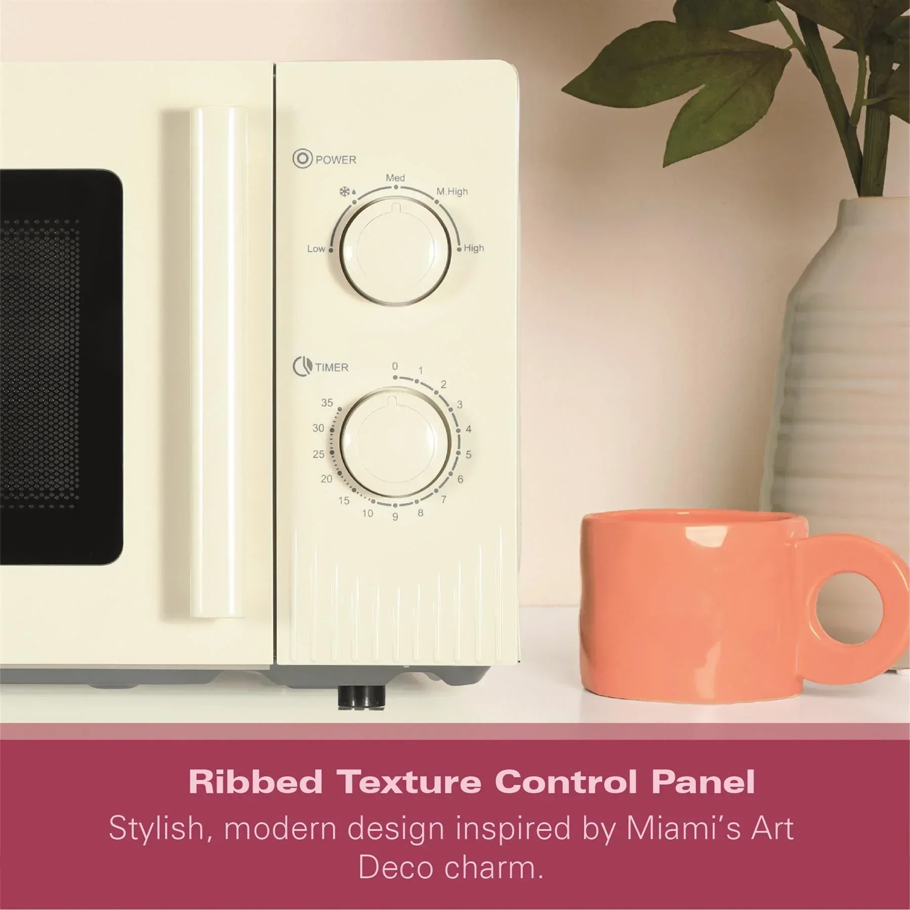 Hamilton Beach Miami Manual 800W Microwave - Sand - Image 10