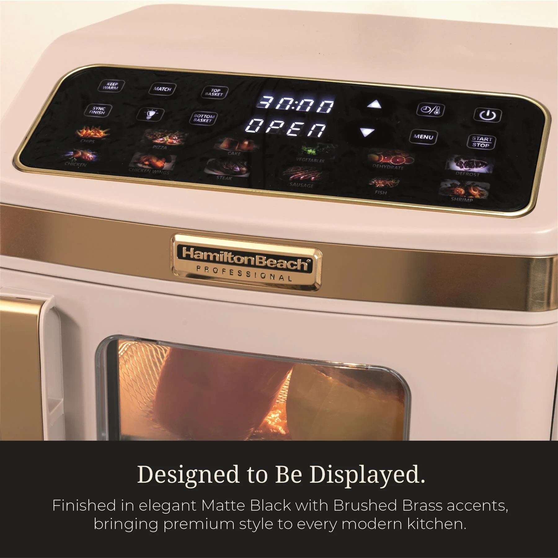 Hamilton Beach Professional DualStack 14.5L Air Fryer Oven - Stone & Brushed Brass - Image 10