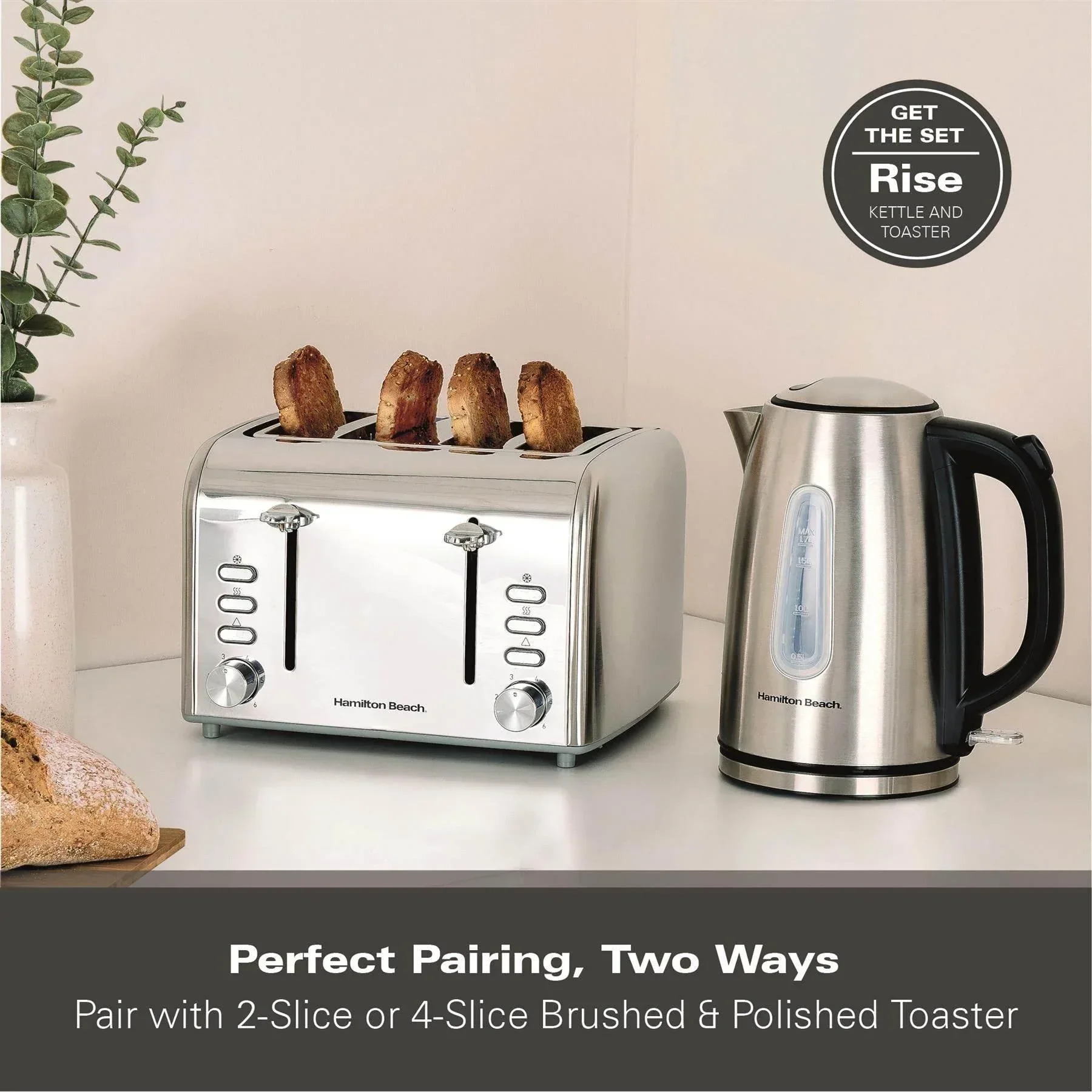 Hamilton Beach Rise Stainless Steel 1.7L Kettle - Brushed - Image 10