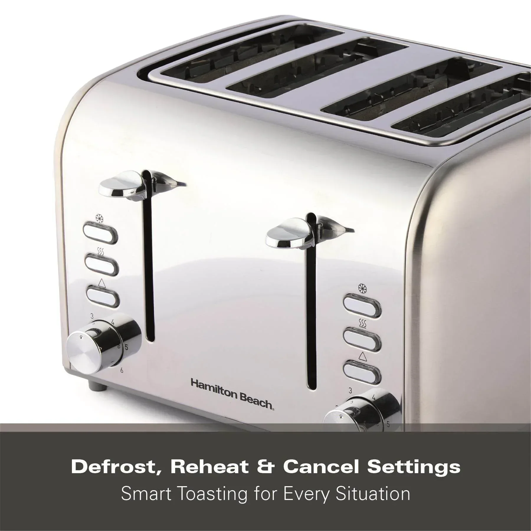 Hamilton Beach Rise Stainless Steel 4 Slice Toaster - Brushed & Polished - Image 6
