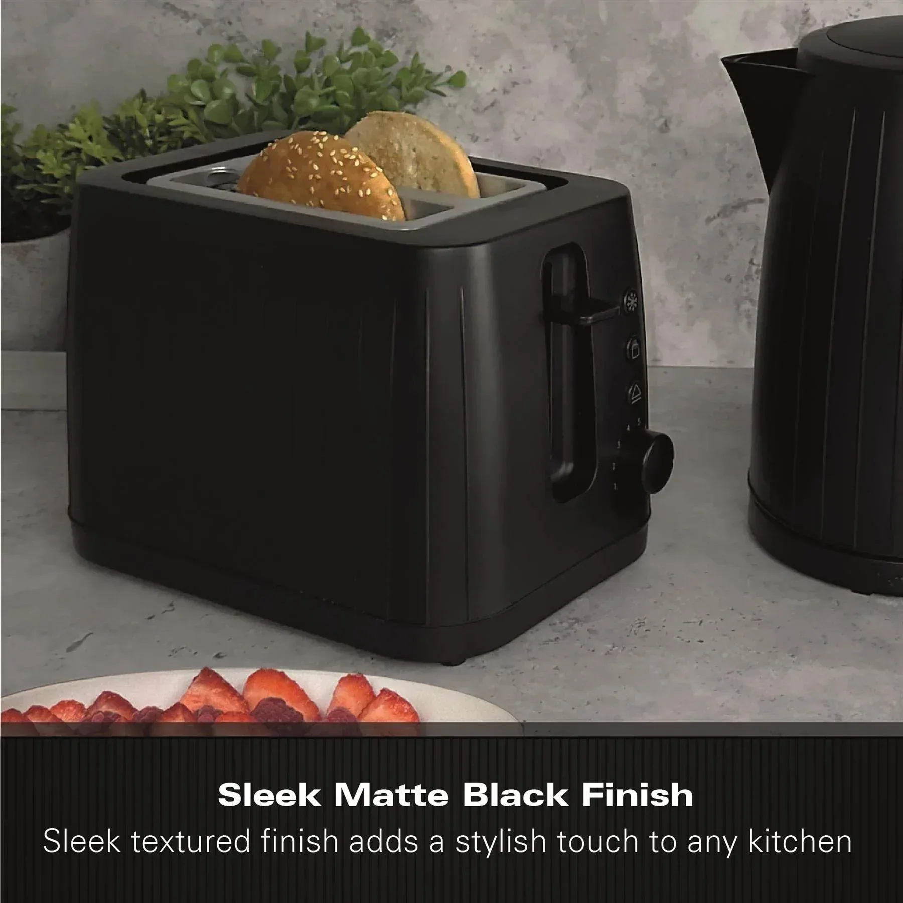 Hamilton Beach Stealth 2 Slice Textured Toaster - Matte Black - Image 5