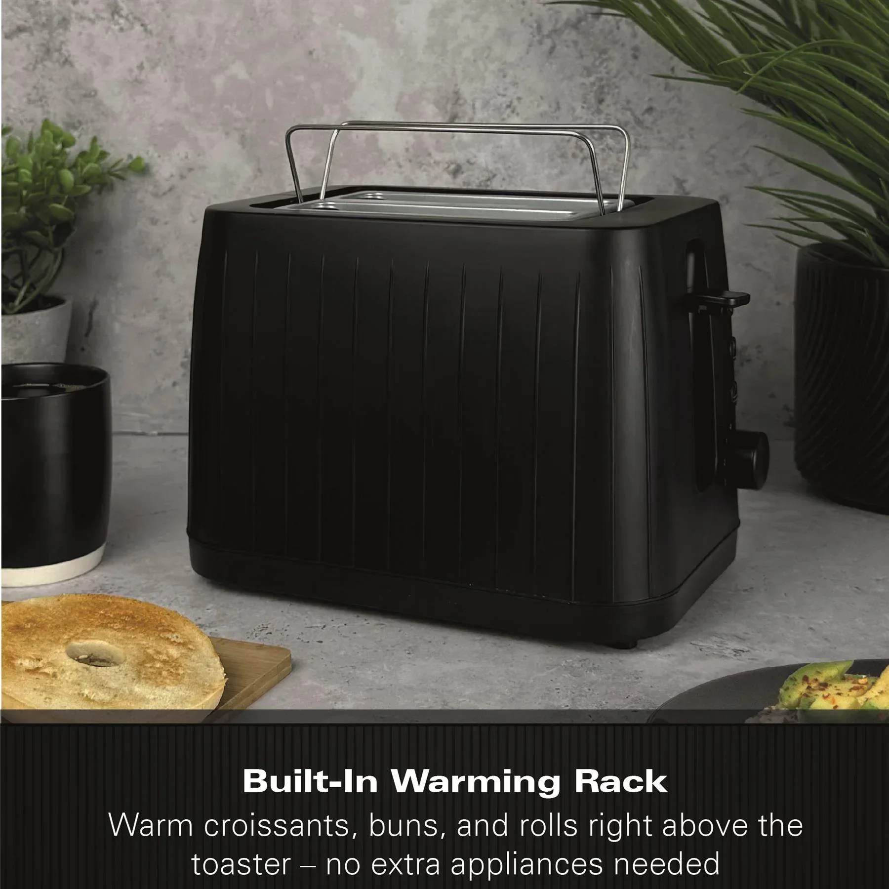 Hamilton Beach Stealth 2 Slice Textured Toaster - Matte Black - Image 7