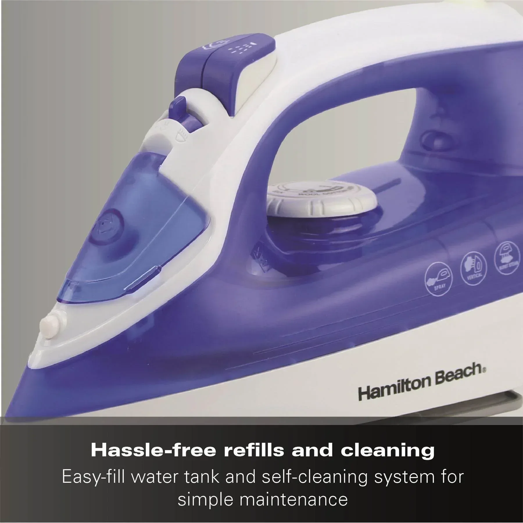 Hamilton Beach SteamMax 2200W Steam Iron -  Blue & White - Image 9