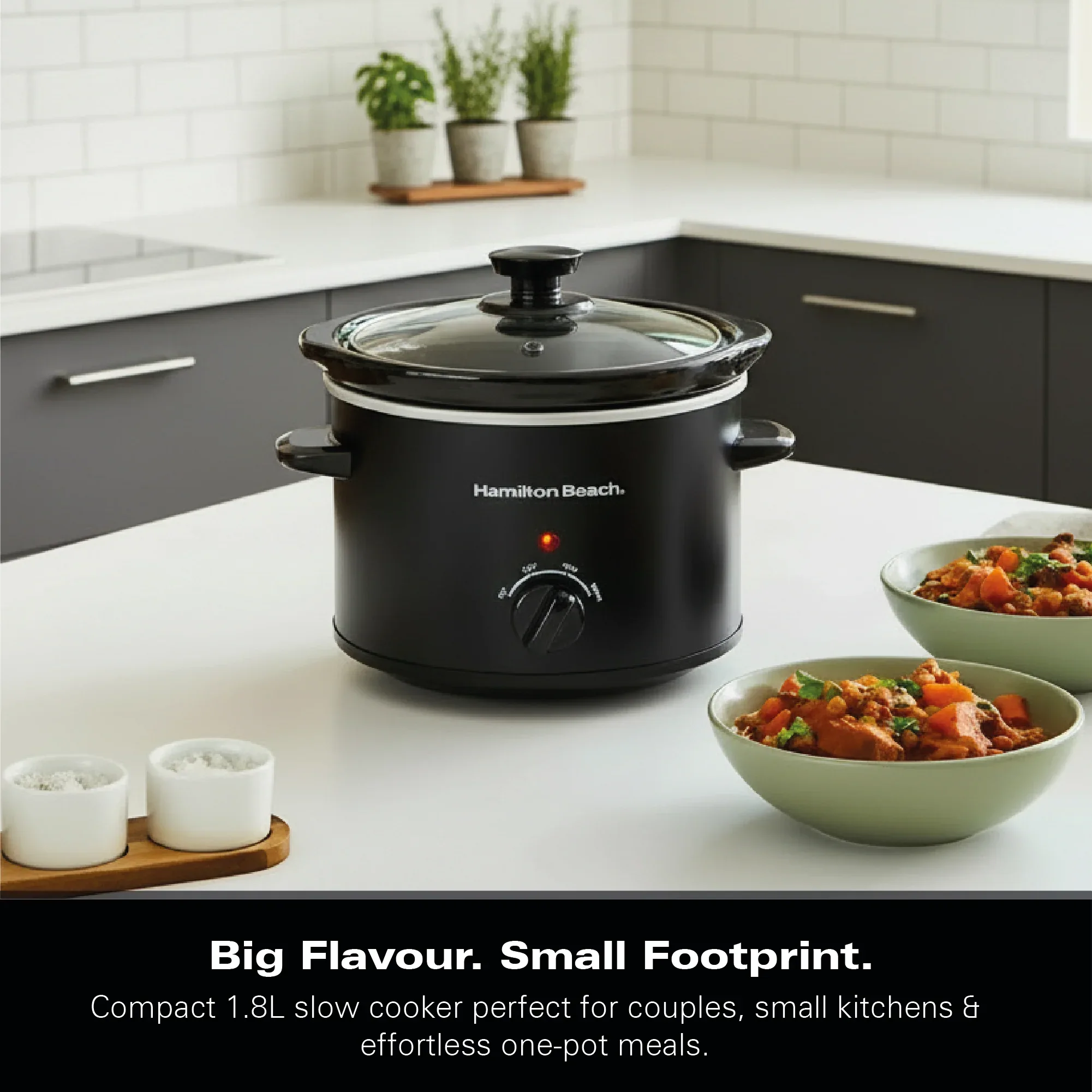 Hamilton Beach The Mighty Mini 1.8L Slow Cooker - Black - Image 6